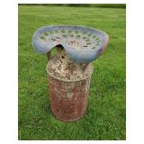Vintage Milk can With Vintage Tractor seat