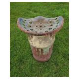 Vintage Milk can With Vintage Tractor seat