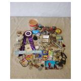 Misc Lot of vintage Smalls, Pins, Patches, Paddle Locks and so much more