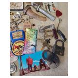 Misc Lot of vintage Smalls, Pins, Patches, Paddle Locks and so much more