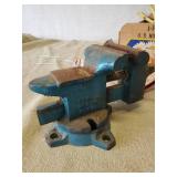 Various Tools and Vintage Fruit Crate and Vise