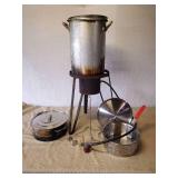 Great Portable Camping Propane burner with Turkey Deepfrying Accessories and more