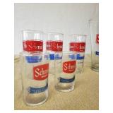 Vintage Schmidt Pitcher and Glasses, 2 Sizes of Glasses