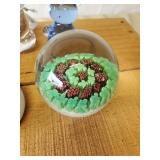 Various Vintage Papper Weights Golden Crown and others with Fenton Glass Bear