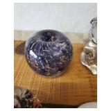 Various Vintage Papper Weights Golden Crown and others with Fenton Glass Bear