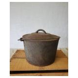 Vintage Cast Iron Cauldron With Lid
