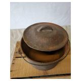 Vintage Cast Iron Cauldron With Lid
