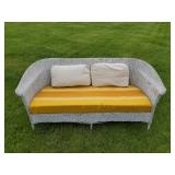 Awesome Wicker Couch with recovered Cusion and Throw Pillows