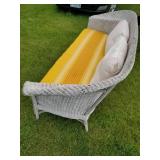 Awesome Wicker Couch with recovered Cusion and Throw Pillows