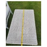 Wicker Love Seat and Coffee Table with Throw Pillows