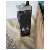 Misc Lot of Tools, retractable Light, TRC-217 Transceiver, and more with Vintage Fruit Crate