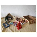 Vintage Christmas Lot, Manger Scene, Bulbs, Ornaments and much More