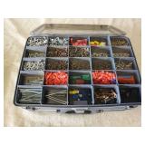 Screws Nails Nuts and Bolts of many sizes and more misc Items with Plano Box