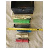 Vintage Metal Box with Train Cars, Burlington Northern, Golden Eagle, Coca Cola and more