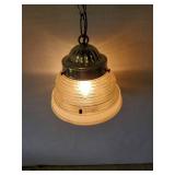 Vintage Hanging Light in Good working Condition no chips or cracks
