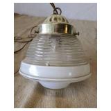 Vintage Hanging Light in Good working Condition no chips or cracks