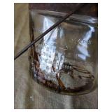 Vintage Hudson Mfg Pulley With Vintage Keroscene Glass Jar