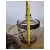 Vintage Hudson Mfg Pulley With Vintage Keroscene Glass Jar