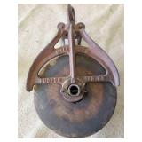 Vintage Hudson Mfg Pulley With Vintage Keroscene Glass Jar
