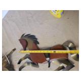 Awesome Large Metal Leaf Wall Hanging Light and Masketeer Wooden Horse Décor