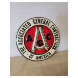 Vintage RARE Metal Embossed Associated General Contractors of America Sign