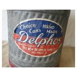 Vintage Delphos 5 Gallon Galvanized keroscene can