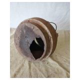 Large Unique Cast Iron Pot wih Spout  Notice the hole in the bottom Still a great Display Item