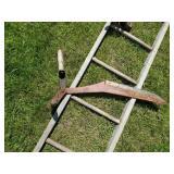 Vintage Wooden Ladder, Pulley, and Antique Hay Knife