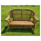 Nice Brown Wicker Love Seat