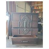 Antique Dresser and 2 Mirrors one Wall hanging one Desk Top