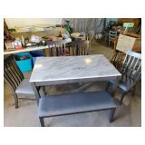 Gorgeous Like New Table 4 Chairs and Bench Seat  with Drawers on both ends
