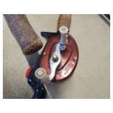 Fishing Lot, two Reels Ocean City, Hiawatha, and others with tackle box with Tackle