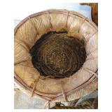 Lot of Nautical Lake Décor, Pully with Rope Small Sips Wheel, Bear Holding Fish and Antique Basket