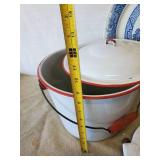 Enamel Pots Larch Pot With Spout and Wooden Handle, Glass C.S. Brackett Co. Mpls MN Jug and more