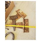 Vintage Large Barn Hinges, Vintage Horseshoe, Fruit Crate and More