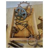 Vintage Large Barn Hinges, Vintage Horseshoe, Fruit Crate and More