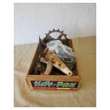 Vintage Large Barn Hinges, Vintage Horseshoe, Fruit Crate and More