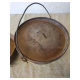 Large #12 Cast IronTri Foot  Cauldron with Lid ,and Griswold Cast Iron Pot