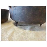 Large #12 Cast IronTri Foot  Cauldron with Lid ,and Griswold Cast Iron Pot