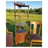Fantastic Tall Vintage Corner Shelf, Vintage Corner Table, 2 Vintage chairs