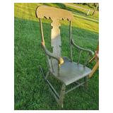 Vintage Furniture Lot including An Awesome Wooden Rocking Chair, Gun Shelf, and Goose Decoy and more
