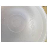 Beautiful Green Glass Plates and Bowl with unique design, Sterling Silver Salt and Pepper Shaker and Vintage Tuperware