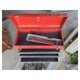 Large Lot of Various Screws, Washers, Nuts, Bolts Large red Tool Box and so much more