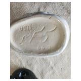 Vintage Lot of Décor Milk Glass Fish Glasbake, USA 7001, and Others with Vintage Fruit Crate