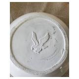 Vintage Lot of Décor Milk Glass Fish Glasbake, USA 7001, and Others with Vintage Fruit Crate