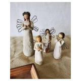 Nasco ceramic Décor, Willow Tree, Vintage TV tray and more with Double sided Wood Crate