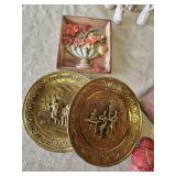 Nasco ceramic Décor, Willow Tree, Vintage TV tray and more with Double sided Wood Crate