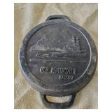 Vintage Triangle Call em in for Dinner, Od Mountain Cast iron pan, Vintage Horseshoe