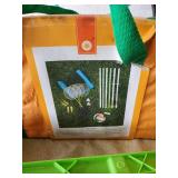 Kids Lot of Life Vests, Volleyball Set, Giant Bubble making Items and more with Tub