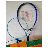 Kids Lot of Life Vests, Volleyball Set, Giant Bubble making Items and more with Tub